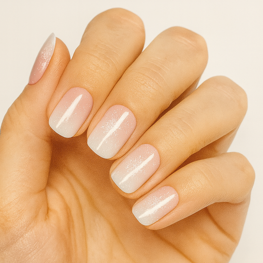 Frosted Blush - DIY Semi cured gel nail wrapsI